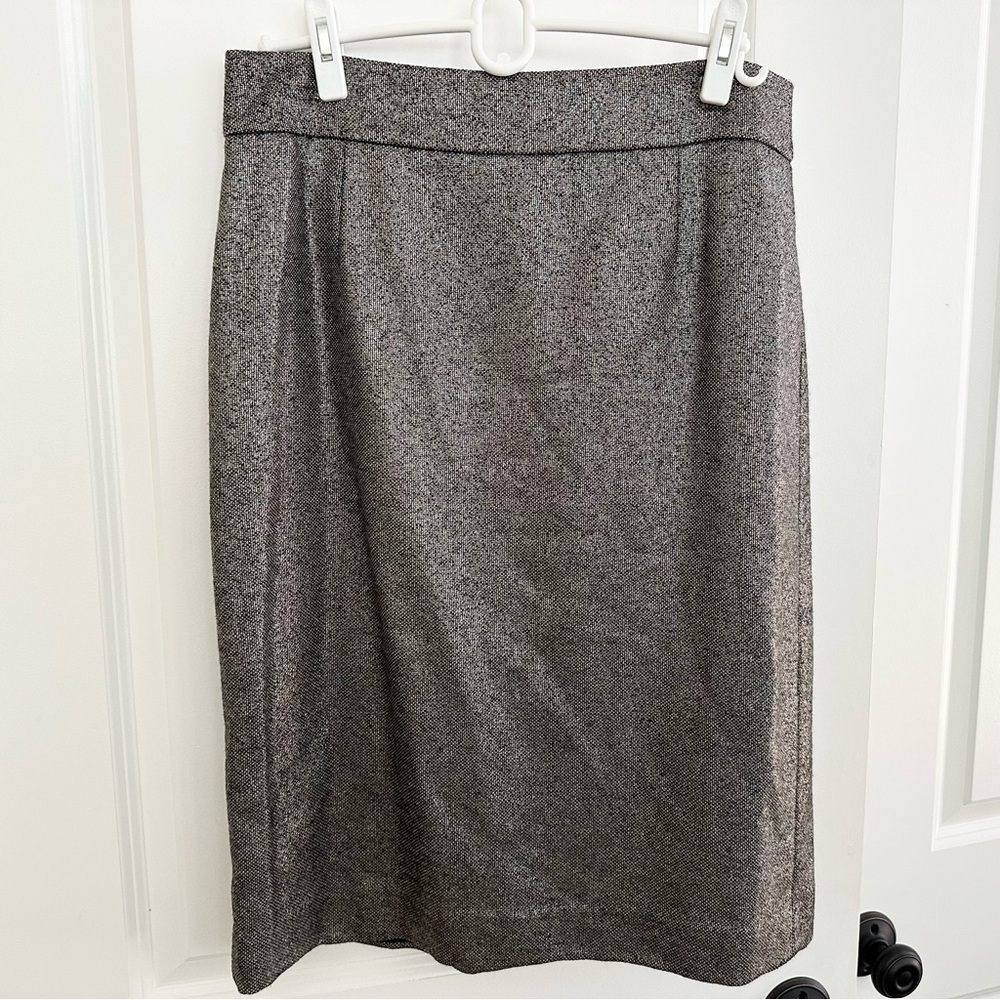 J. Crew Collection Wool Tweed Pencil Skirt With Metallic Shimmer -Fall / Holiday